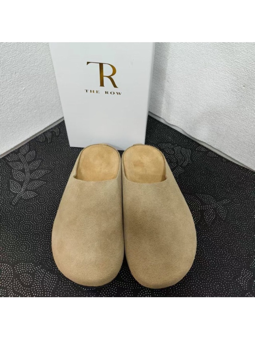 The Row Men’s Tan Suede Slip-On Mules